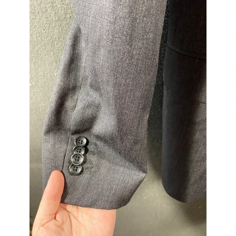 Banana Republic wool 40r Blazer Sport Coat Gray 3 button flap pocket office